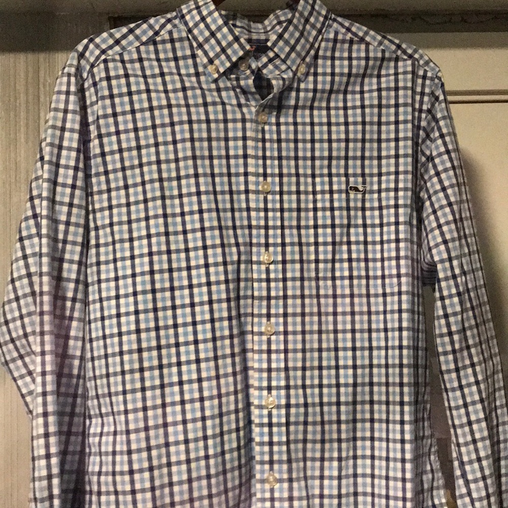 Vineyard Vines Slim Blue Checked Button Down